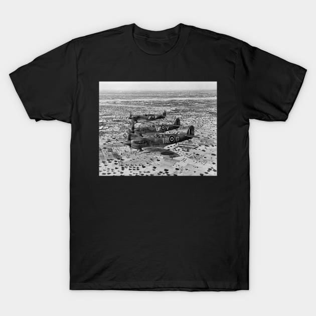 Spitfire Fighters Over Africa, 1943. Vintage Photo T-Shirt by historyphoto